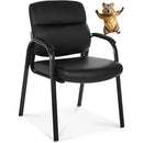 Oline Leather Guest Chair Padded Arms Reception Meeting Conference Waiting Room - Brand New