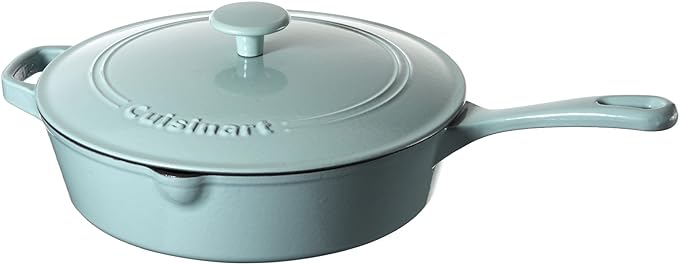 Cuisinart 12" Chicken Fryer Cast Iron CI45-30LBW - Light Blue Like New