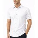 JAMES TAILOR MEN'S SHORT SLEEVE KNIT BUTTON DOWN SHIRT SIZE LARGE - WHITE - Brand New