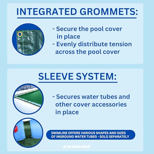 SWIMLINE HYDROTOOLS Supreme Guard Heavy Duty Winter Pool Cover Green/Black - Like New