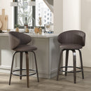 FERFALDER MODERN BAR STOOLS SET OF 2 MID CENTURY BENTWOOD Barstools Brown Brown - Like New