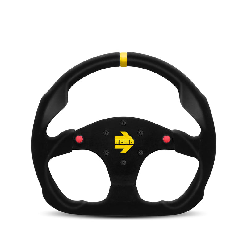MOMO-MOTORSPORT-MOD-30-W-BUTTONS-SUEDE-RACE-STEERING-WHEEL-BLACK - BLACK - Like New