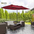 OUTSUNNY EXTRA LARGE 15 FT PATIO UMBRELLA, DOUBLE-SIDED LARGE - - Scratch & Dent