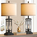 ROTTOGOON 27.5 Tall Farmhouse Table Lamps USB C + USB A Charge Ports Black - Like New
