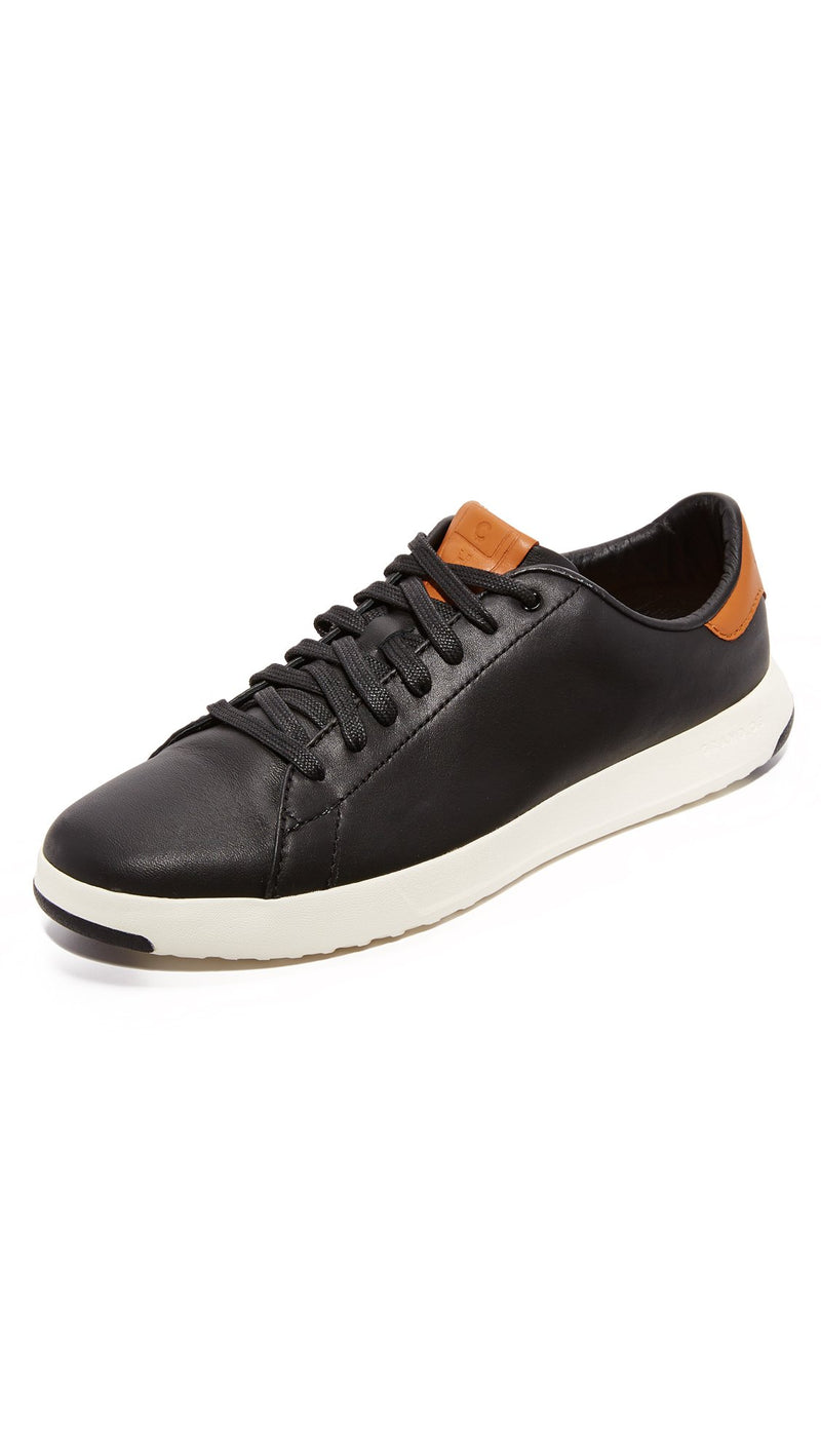 COLE HAAN MEN'S GRANDPRO TENNIS FASHION SNEAKER SIZE: MEN 11.5 BLACK/BRITISH TAN - Like New