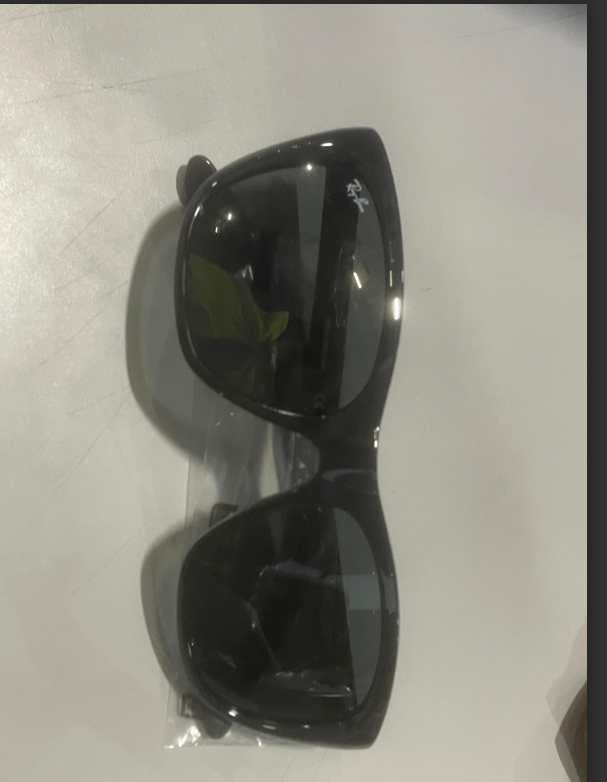 RAY BAN RB4154 57MM RECTANGLE SUNGLASSES BLACK FRAME BLACK LENSES - BLACK - Like New