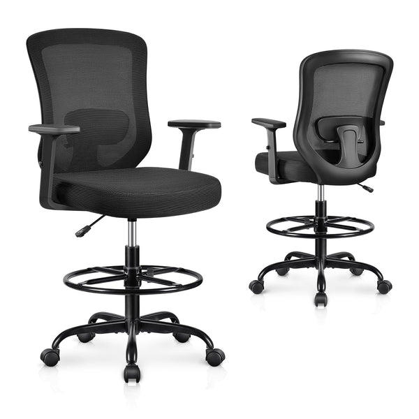 WINRISE DRAFTING TALL OFFICE CHAIR FOR STANDING DESK COMPUTER CHAIR - BLACK - Like New