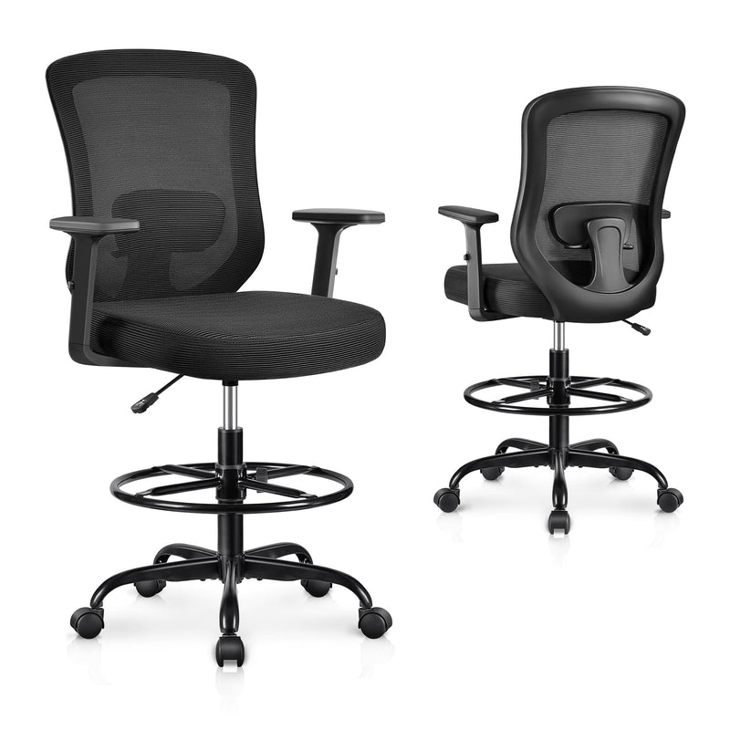WINRISE DRAFTING TALL OFFICE CHAIR FOR STANDING DESK COMPUTER CHAIR - BLACK - Like New