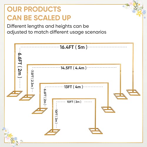 Suuwoee Wedding Arch Backdrop Stand, 10x10Ft Adjustable Backdrop, GM-2-GOLD - Like New