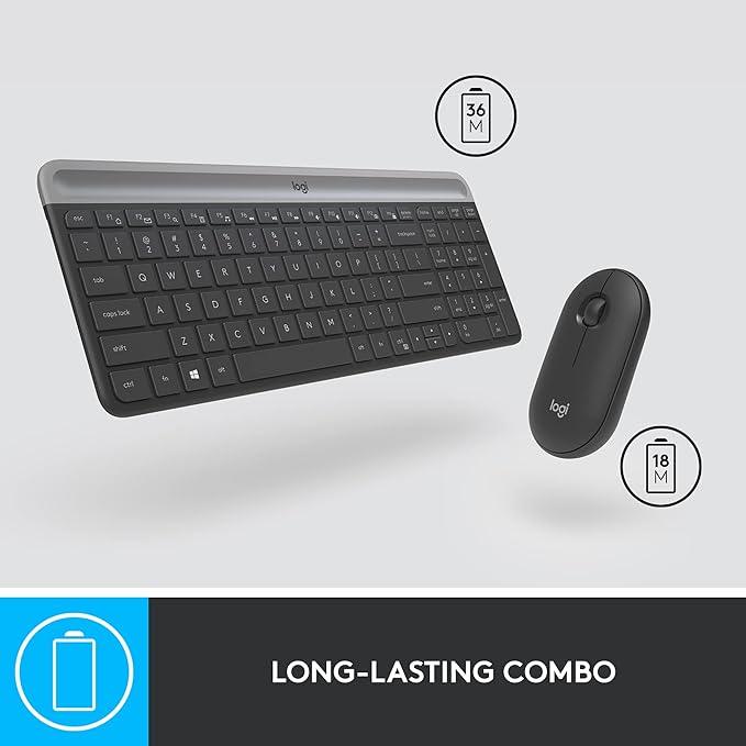 Logitech MK470 Slim Wireless Keyboard and Mouse Combo Modern Compact Layout Like New