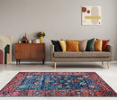 Mylife Rugs Vintage Non Slip Washable Area Rug 3'x5' - Blue Hot Pink - Brand New