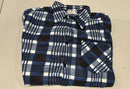 CENTRO MEN'S PLAID FLANNEL LONG SLEEVE SHIRT - SIZE: MEN XL - NAVY WHITE - Brand New