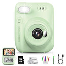 LETSHAHA KIDS INSTANT PRINT CAMERA 3.0" HD 32MP PHOTO INSTANT - Green - Like New