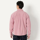 AMAZON ESSENTIALS MODERN OVERSIZED-FIT COTTON LONG SLEEVE SHIRT - MEN S - STRIPE - Brand New
