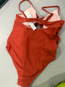 CUPSHE ONE-PIECE SWIMWEAR, SIZE LARGE - RED/ORANGE - Brand New