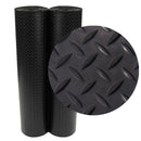 Rubber-Cal Diamond-Plate Rubber Flooring Roll 3 mm x 4 ft x 2 ft Roll, Black - Like New