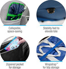 CleverMade SnapBasket 30 Liter Reusable Tote Bag, 2 Pack - Black/Royal Blue - Brand New