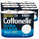 Cottonelle Ultra Clean Toilet Paper -57447 - 32 Family (8 Packs of 4) Sheets - Brand New