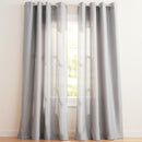 Exclusive Home Loha Linen Grommet Top Curtain Panel Pair, 54"x108", Dove Grey - Like New
