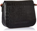 ISLE LOCADA BY HIDESIGN WOMEN'S TRAVEL LEATHER CROSSBODY HANDBAG - BLACK CROC - Brand New