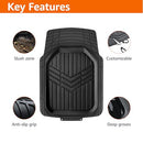 AMAZON BASICS 4-PIECE HEAVY DUTY ANTI-SLIP PVC FLOOR MATS! - BLACK - Like New