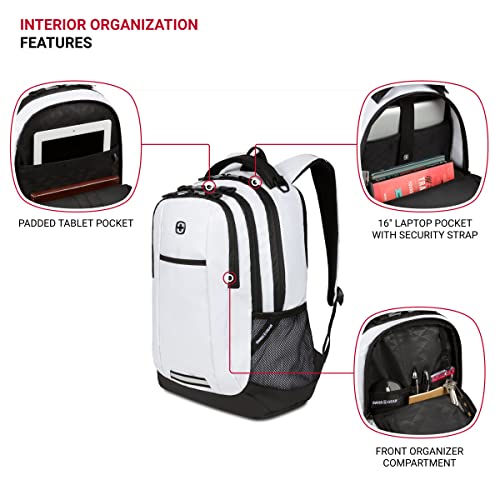 SwissGear Cecil 5505 Laptop Backpack, Fits 16 Inch Laptop, White Tarpaulin - Like New