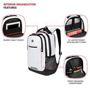 SA5505 SWISSGEAR CECIL LAPTOP BACKPACK, FITS 16 INCH LAPTOP, WHITE TARPAULIN - Brand New