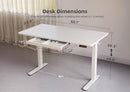 YDN ELECTRIC STANDING DESK DRAWERS 55 X 24 INCH ADJUSTABLE STAND UP - WHITE - Like New