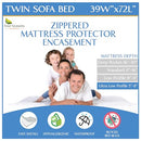 FOUR SEASONS ESSENTIALS SLEEPER SOFA TWIN SIZE MATTRESS PROTECTOR WHITE - Like New