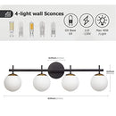 4 Light Bathroom Vanity Light, Black Gold Bathroom Light Fixtures - Brand New