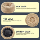 Inspaws Calming Dog Bed Medium Large Dogs Donut Cuddler Cat Bed Shag Latte - Brand New