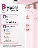 WEEYUM DUAL VOLTAGE HAIR DRYER TRAVEL EUROPE FOLDABLE, HIGH Speed, 1300W - PINK - Like New