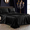 SiinvdaBZX 4Pcs Satin Sheet Set Queen Size Ultra Silky Soft Black Satin - Brand New