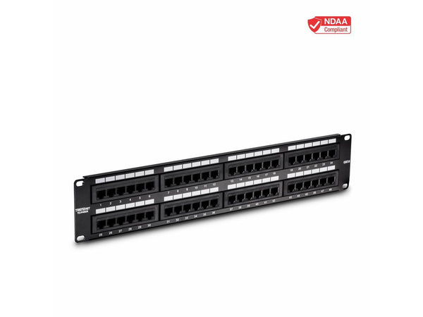 TRENDnet 48-Port Cat6 Unshielded Patch Panel, Wallmount Or Rackmount, Compatible