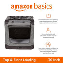 AMAZON BASICS FOLDING PORTABLE SOFT PET DOG CRATE CARRIER KENNEL - GRAY - Like New