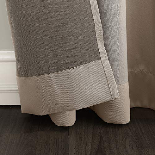 SUN ZERO BARROW ENERGY EFFICIENT ROD POCKET CURTAIN PANEL PAIR - STONE - Brand New