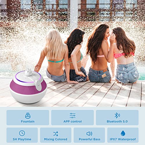 FOIFOPE POOL SPEAKER FLOATING WATERPROOF BLUETOOTH SHOWER SPEAKERS - PINK Like New