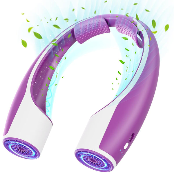 Rohent Neck Fan Portable Women Speed Faster Cooling Neck Fan 4 Speeds Wind - Like New