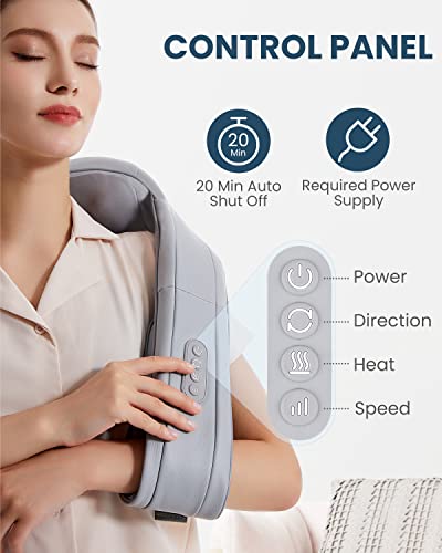 NEKTECK BACK MASSAGER WITH SOOTHING HEAT - PALE GRAY - Like New