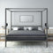 DHP King Metal Canopy Bed, Modern Design with Built-In Headboard, Sturdy Frame - Like New