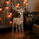 ALPINE CORPORATION 35" TALL OUTDOOR RATTAN REINDEER LAWN DECORATION - AUH164 - Like New