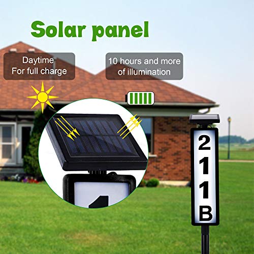 FORUP Solar Lighted House Address Numbers Sign Solar Powered House Numbers Light - Like New