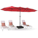 PHI VILLA 15ft Large Patio Umbrellas with Base Rectangle Big Market Umbrella Red - Brand New