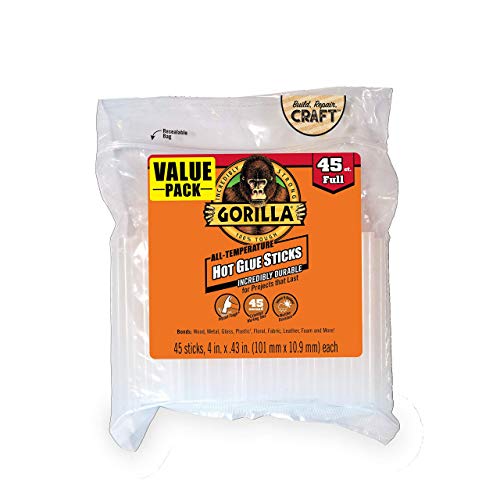 Gorilla Glue Sticks, Clear SAFT ALL TEMP EXTENDED WORKING TIME 45 COUNT - Brand New