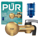 PUR PLUS FAUCET MOUNT WATER FILTRATION SYSTEM PFM410F - BRASS - Like New
