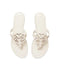 90582 TORY BURCH WOMEN'S MILLER EMBELLISHED SANDALS NEW IVORY SIZE 8.5 Like New