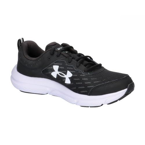 3026175 Under Armour Men Charged Assert 10 Black/Black/White Size 11.5 Like New