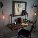 Wall-Mounted Floating Shelves Rustic Pipe Table Solid Wood - Scratch & Dent