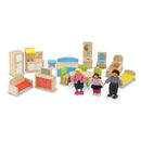 Melissa & Doug Hi-Rise Wooden Dollhouse With 15 pcs Furniture - Like New