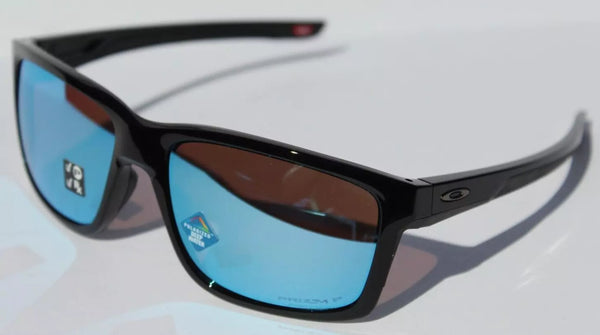 OAKLEY MAINLINK XL POLARIZED SUNGLASSES BLACK OO9264 - PRIZM DEEP WATER BLUE - Like New